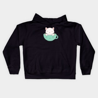 Kawaii Cute Coffee Cat T-Shirt Kids Hoodie